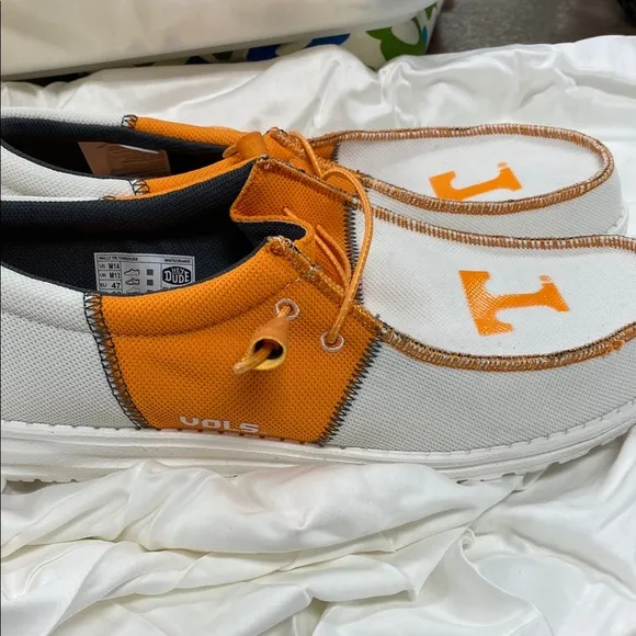 Hey Dude Men's Orange and White Shoes