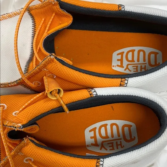 Hey Dude Men's Orange and White Shoes