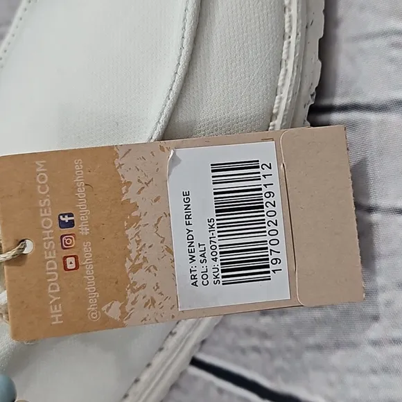 Hey Dude Wendy Fringe Women's Salt Sip On Comfort Shoes Size 11