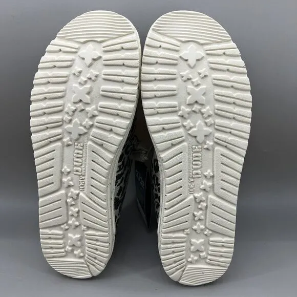 Hey Dude Wendy Woven Cheetah Women Size 6 Gray Slip On Lightweight Comfort Shoes