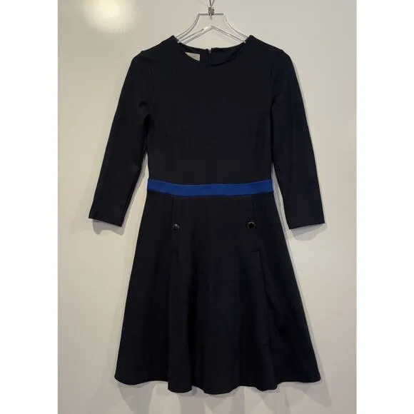 Hobbs London Gina Ponte Jersey Dress Navy Blue Womens Size 6 (934)