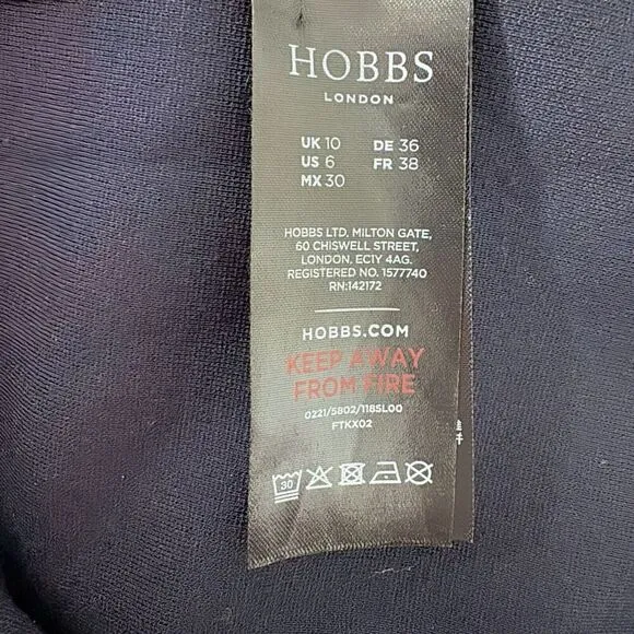Hobbs London Gina Ponte Jersey Dress Navy Blue Womens Size 6 (934)