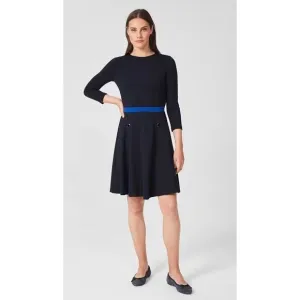 Hobbs London Gina Ponte Jersey Dress Navy Blue Womens Size 6 (934)