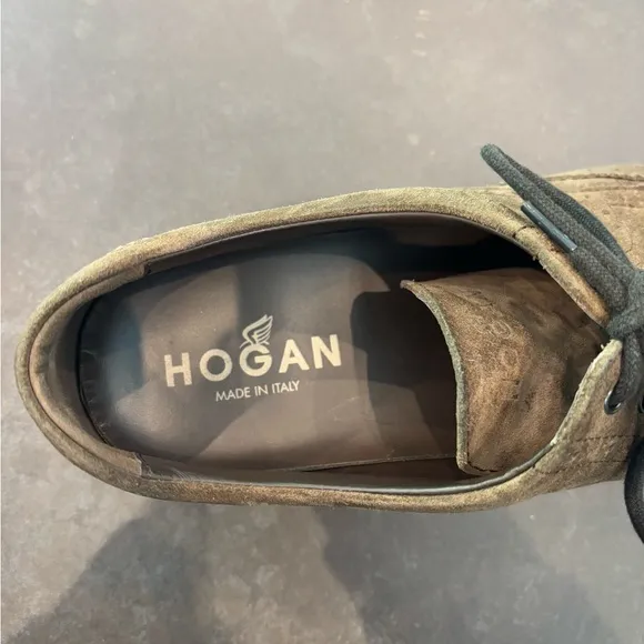 Hogan Brown Oxford Shoes with Suede Finish