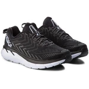Hoka One One Clifton 4 in black and white running shoes size 9