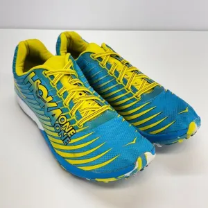 Hoka One One Evo XC Spikeless Running Shoes Men Sz 9 Blue Yellow 1108396 Lace Up