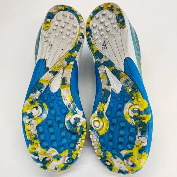 Hoka One One Evo XC Spikeless Running Shoes Men Sz 9 Blue Yellow 1108396 Lace Up