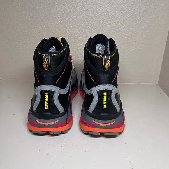 Hoka One One Tor Ultra Hi Waterproof Hiking Boots Black/Chili Pepper Men's Sz 12