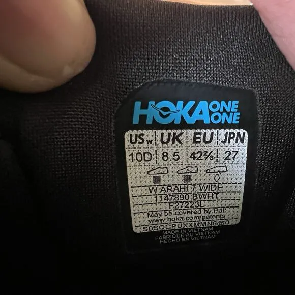 Hoka One One Womens Arahi 7 1147890 Black Running Shoes Sneakers Size 10 Wide