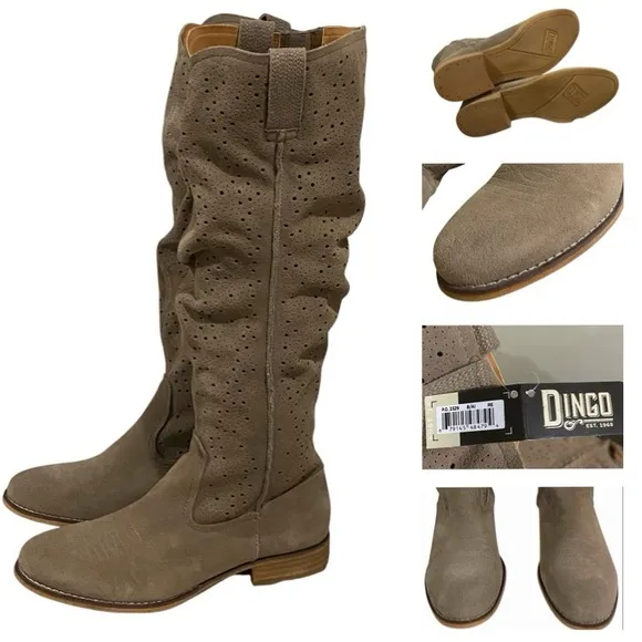 🎉Host Pick🎉NWT Dingo Adrina Tall Leather Casual Taupe Boots Size 8.5