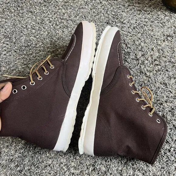 Huckberry VULCANIZER Oxford Boots High Top Moc Toe Brown Lace Up 44 US 11 New