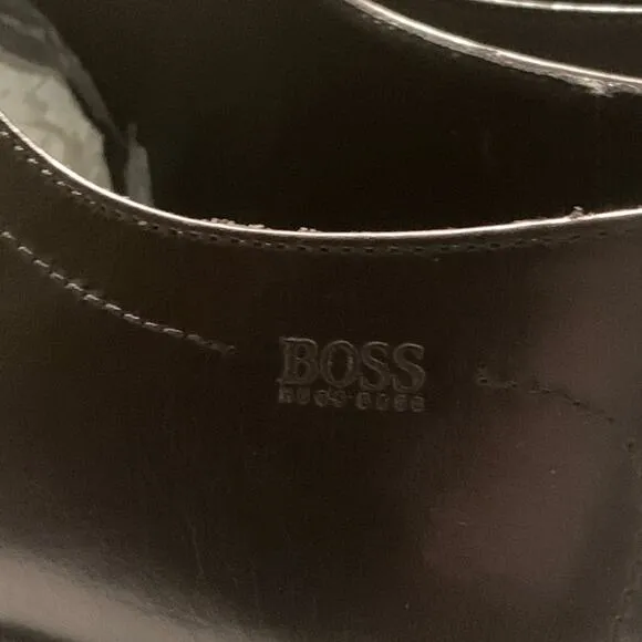 Hugo Boss Men’s Plain Leather Business Casual Soft Bendable Lace-up Shoes Sz 9.5