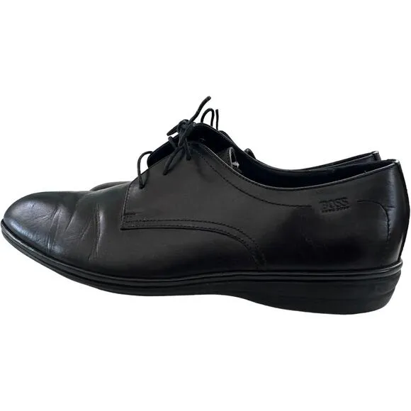 Hugo Boss Men’s Plain Leather Business Casual Soft Bendable Lace-up Shoes Sz 9.5
