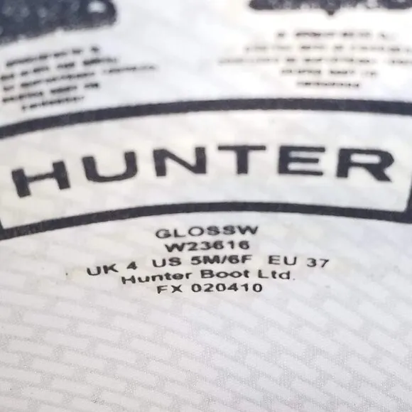 Hunter Extended Calf Tall Gloss Rain Boots Size 6