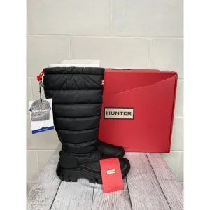 Hunter Intrepid Tall Snow Boots Waterproof Winter Black US 7