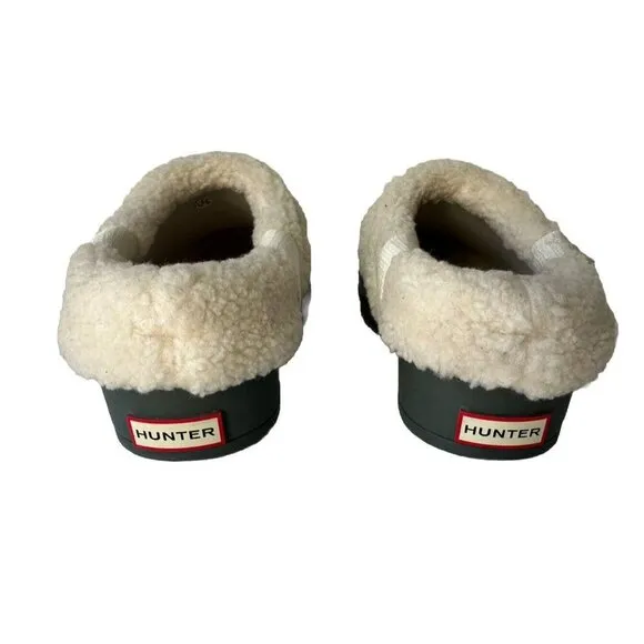 Hunter Play Sherpa Insulated Clog Size 6 Army Green Rain Shoes  NWOT