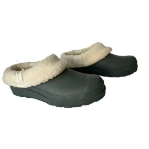 Hunter Play Sherpa Insulated Clog Size 6 Army Green Rain Shoes  NWOT