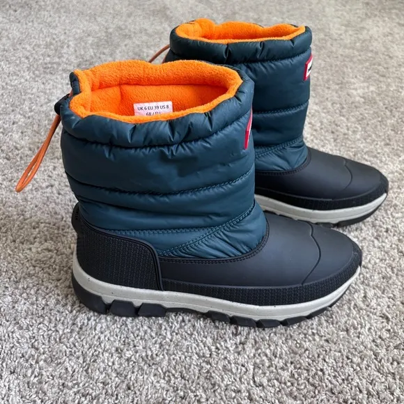 Hunter Women’s Snow Boots Blue and Orange US 8