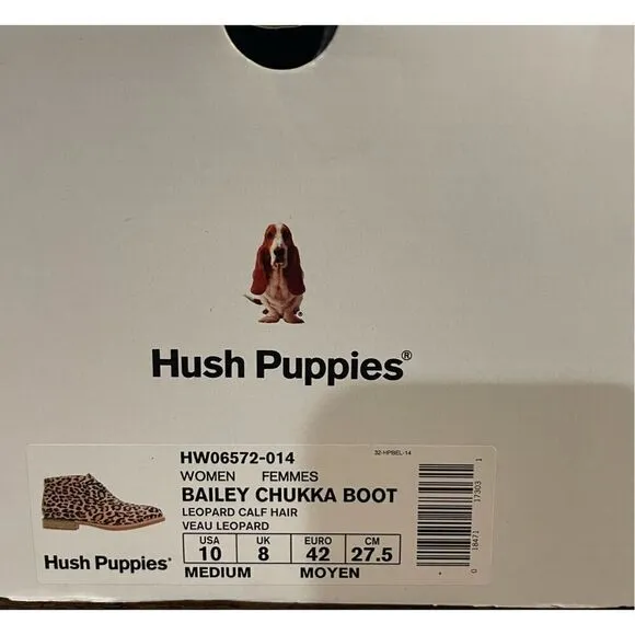 Hush Puppies Leopard Calf Hair Bailey Chukka Boot Women’s 10 New