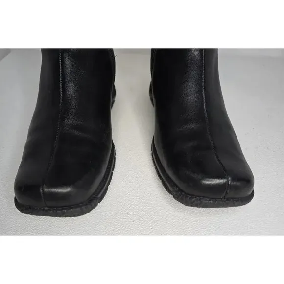 Ilasio Renzoni Black Ankle Boot Leather Shearling Fur Lining 35/5 Italy