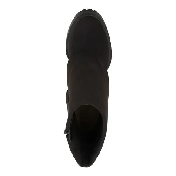 INC Womens Black 1&quot; Platform Cuffed Overlay Acelina Heeled Boots 11 M