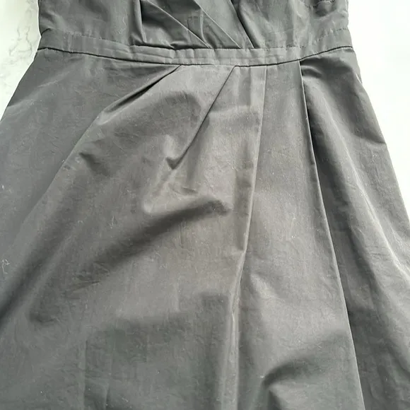 J Crew Blakely Black Cocktail Dress Ruffle V Neck Sleeveless Size 10