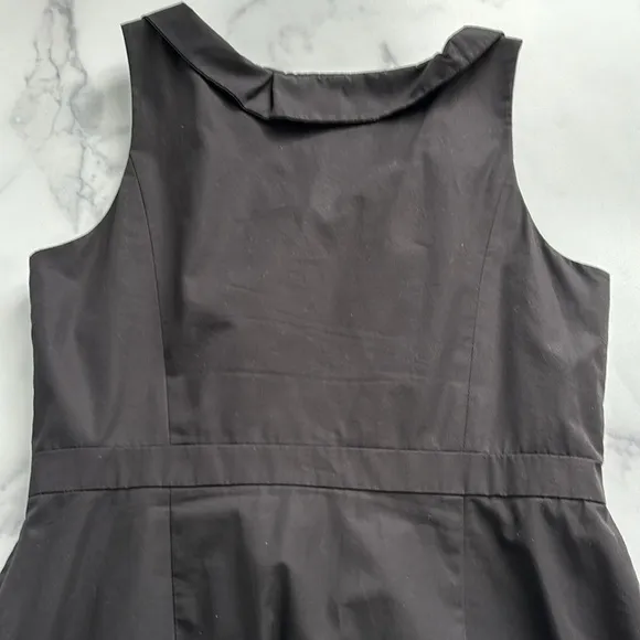 J Crew Blakely Black Cocktail Dress Ruffle V Neck Sleeveless Size 10