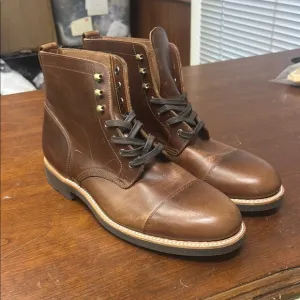 J Crew Kenton leather cap-toe boots F4446