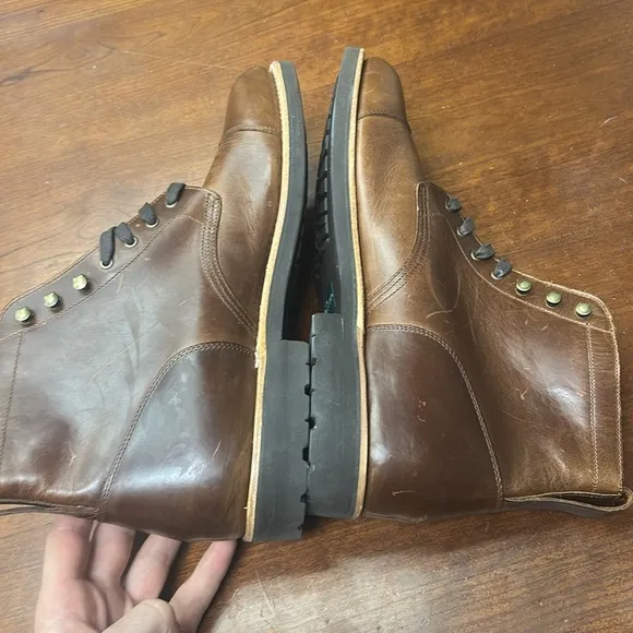 J Crew Kenton leather cap-toe boots F4446
