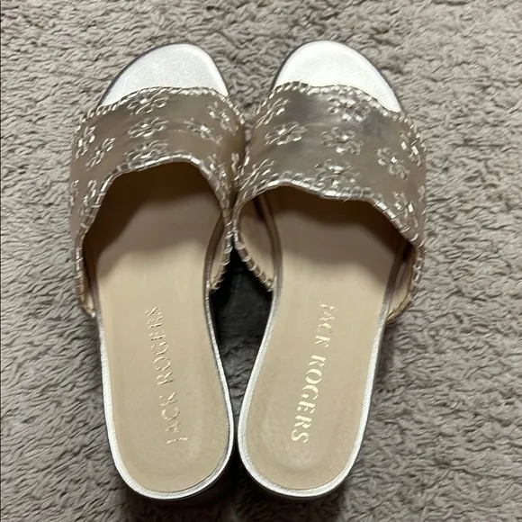 Jack Rogers Tan Sandals Chic Slide Design- Brand New