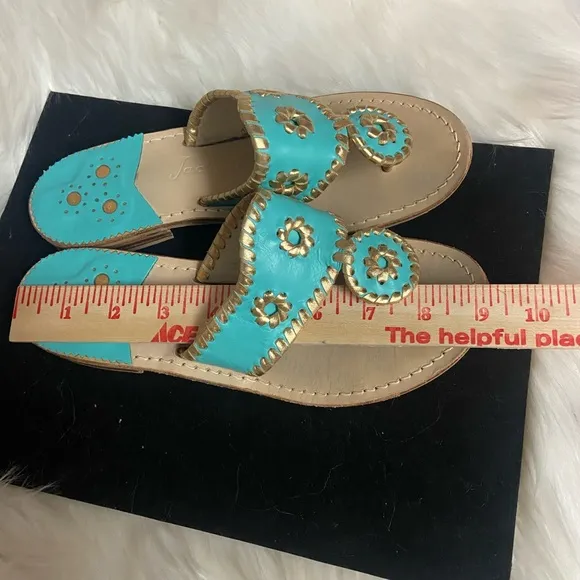 Jack Rogers Turquoise and Gold Women's Sandals