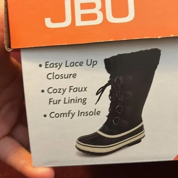 JBU BY JAMBU WOMENS STORMGATE MID CALF  BLACK WINTER DUCK BOOTS NWB