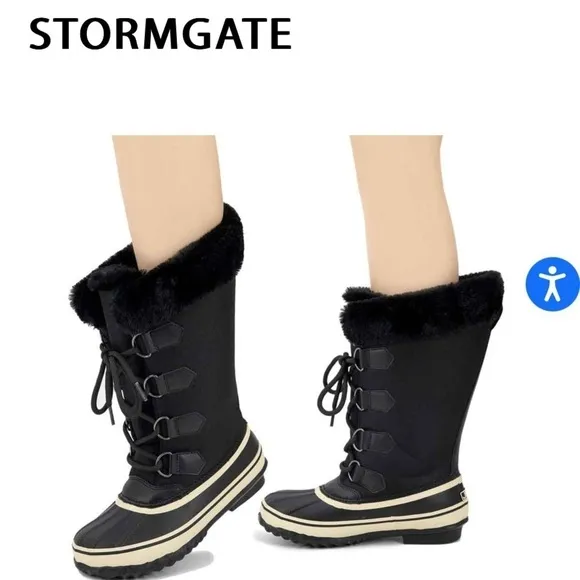 JBU BY JAMBU WOMENS STORMGATE MID CALF  BLACK WINTER DUCK BOOTS NWB