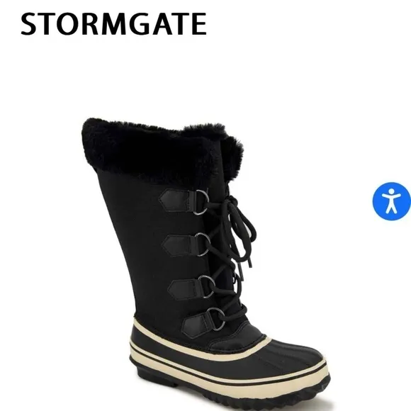 JBU BY JAMBU WOMENS STORMGATE MID CALF  BLACK WINTER DUCK BOOTS NWB