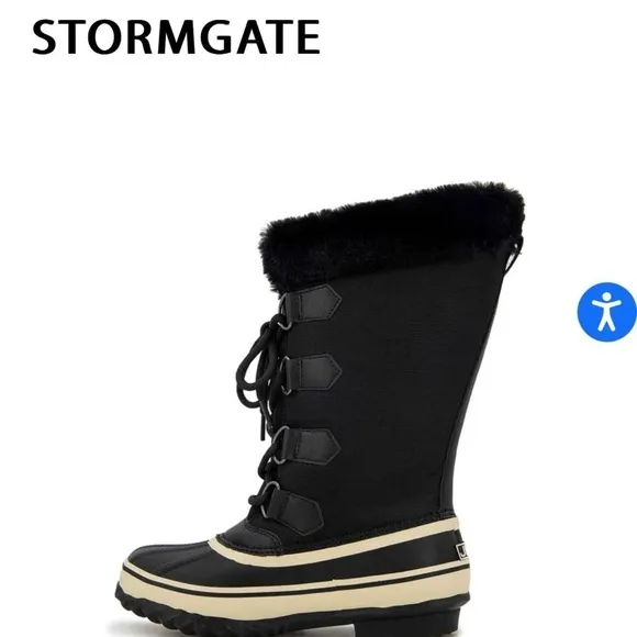 JBU BY JAMBU WOMENS STORMGATE MID CALF  BLACK WINTER DUCK BOOTS NWB