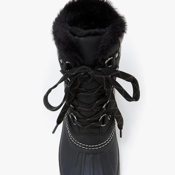 JBU Womens Casey Waterproof Winter Casual Boots Ankle Low Heel nwt gray black 10