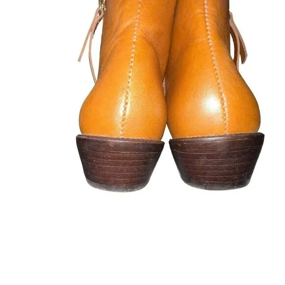 JCREW $228‎ Frankie Leather Ankle Boots Warm Sepia Brown Size 7.5 Style e0537