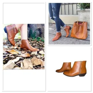 JCREW $228‎ Frankie Leather Ankle Boots Warm Sepia Brown Size 7.5 Style e0537