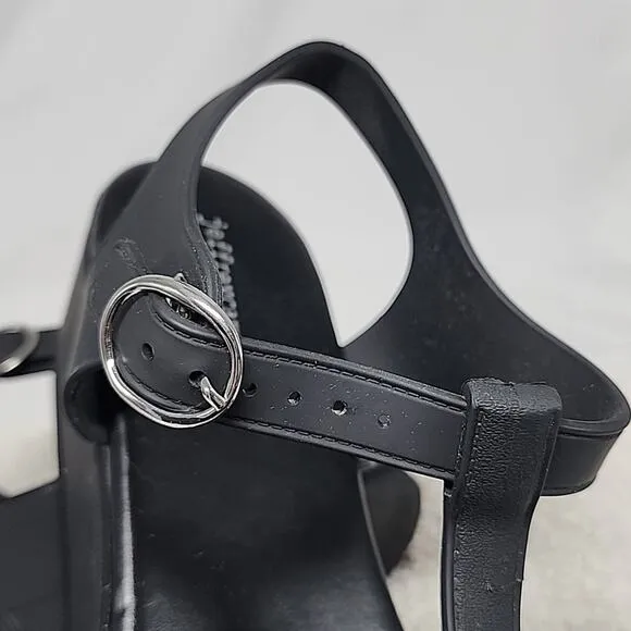JEFFREY CAMPBELL CANDIED BLACK PLATFORM FISHERMAN LADIES SANDALS 11 NWOB