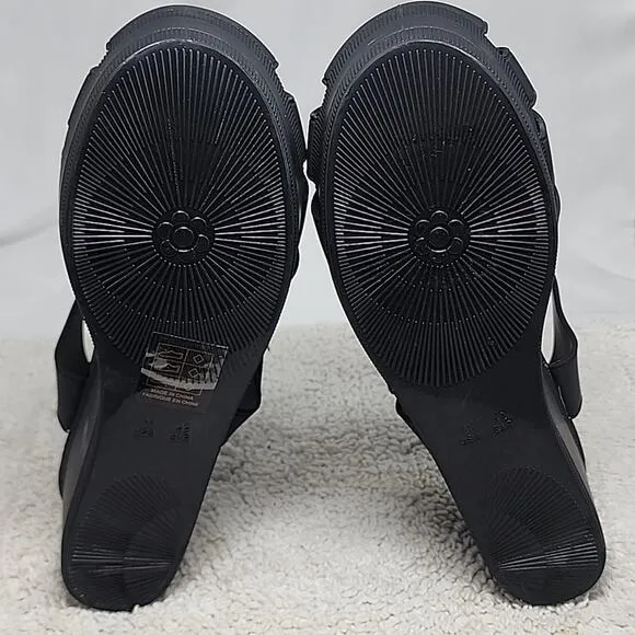 JEFFREY CAMPBELL CANDIED BLACK PLATFORM FISHERMAN LADIES SANDALS 11 NWOB