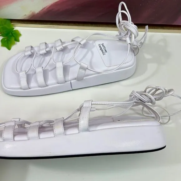 Jeffrey Campbell Innovate chunky Strappy Sandal in White Size 8