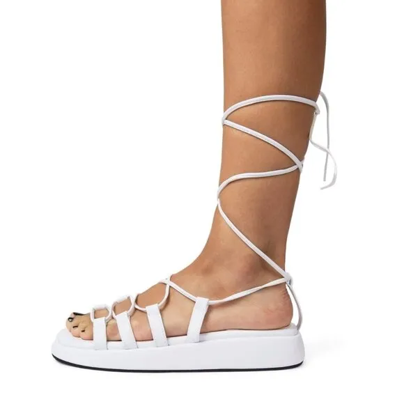 Jeffrey Campbell Innovate chunky Strappy Sandal in White Size 8