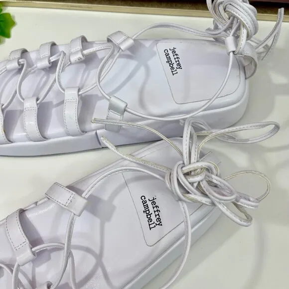 Jeffrey Campbell Innovate chunky Strappy Sandal in White Size 8