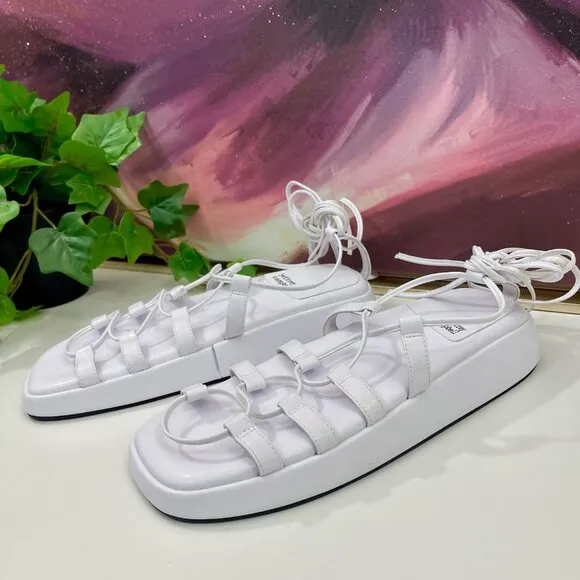 Jeffrey Campbell Innovate chunky Strappy Sandal in White Size 8