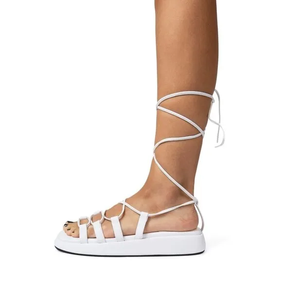 Jeffrey Campbell Innovate chunky Strappy Sandal in White Size 8