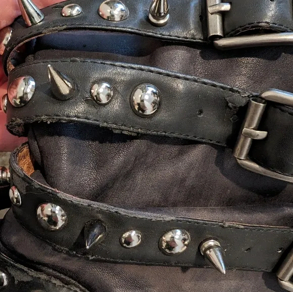 Jeffrey Campbell Kravitz spiked leather boots fits 8