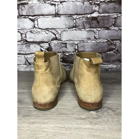 JENNI KAYNE Beige Suede Leather Casual Ankle Chelsea Boots Women Sz 38.5EU/8M US