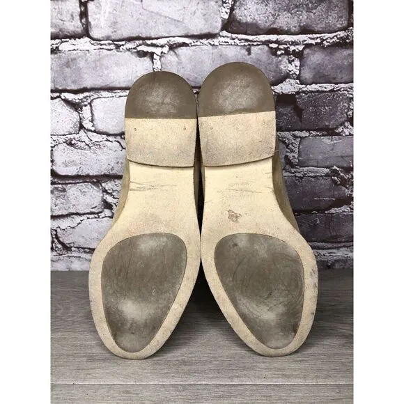 JENNI KAYNE Beige Suede Leather Casual Ankle Chelsea Boots Women Sz 38.5EU/8M US