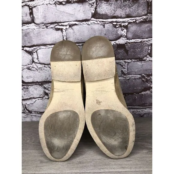 JENNI KAYNE Beige Suede Leather Casual Ankle Chelsea Boots Women Sz 38.5EU/8M US