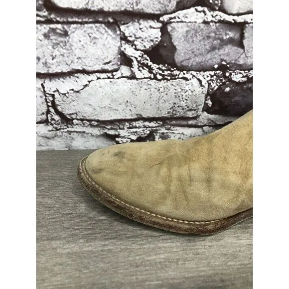 JENNI KAYNE Beige Suede Leather Casual Ankle Chelsea Boots Women Sz 38.5EU/8M US